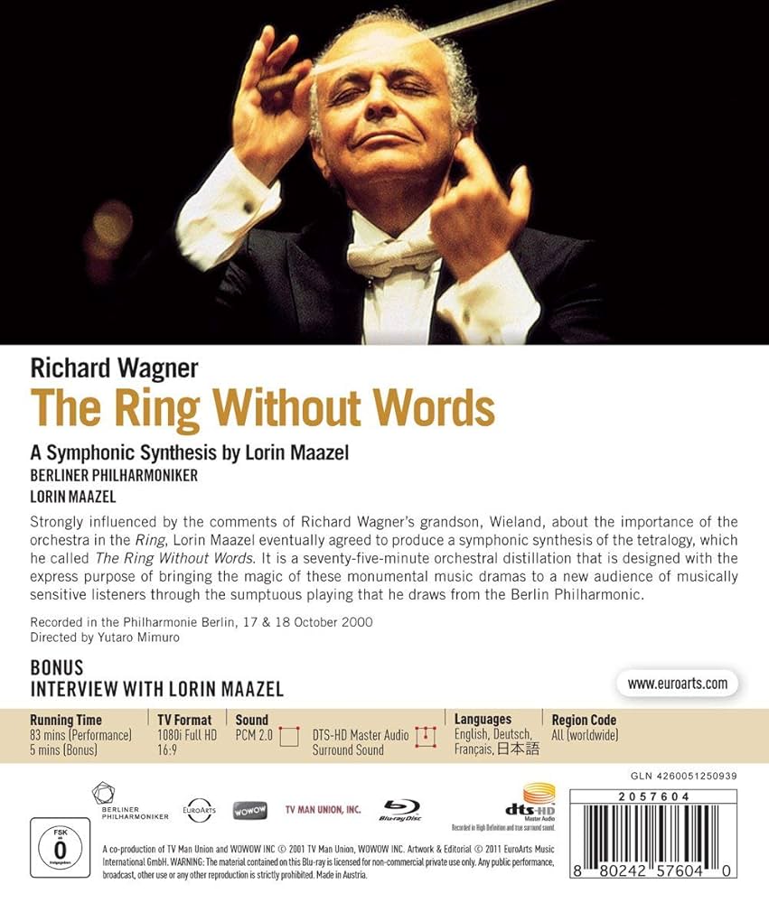 (未使用･未開封品)　Lorin Maazel - Wagner : The Ring Without Words [Blu-ray] [Import] p1m72rm Amazon.co.jp | Wagner: The Ring Without Words [Blu-ray